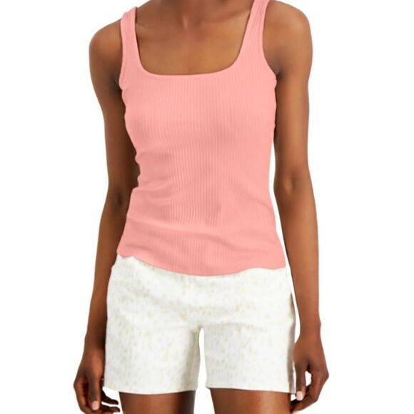 Women's Square Neck Rib Tank, Created for Macy's NWT Sz 4X first blush color - Picture 1 of 5